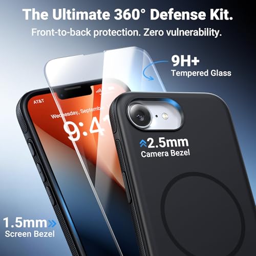 RIOBIO for iPhone 17e Case with Screen Protector, Magnetic PC Cover, Black - image 4