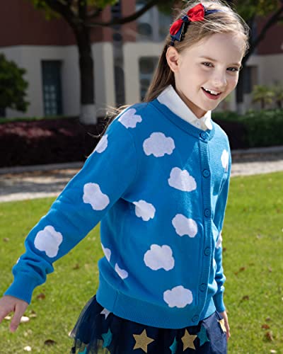 Image of BOBOYOYO Girls Cute Cardigan Cotton Girls Button Up Sweater Knit Jacket | Long Sleeve Crew Neck Kawaii Clothes for Casual School Wear