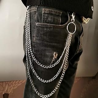 سلاسل للبناطيل من جوفونو، سلاسل فضية للبناطيل الجينز اكسسوارات للنساء والفتيات, 52+5cm