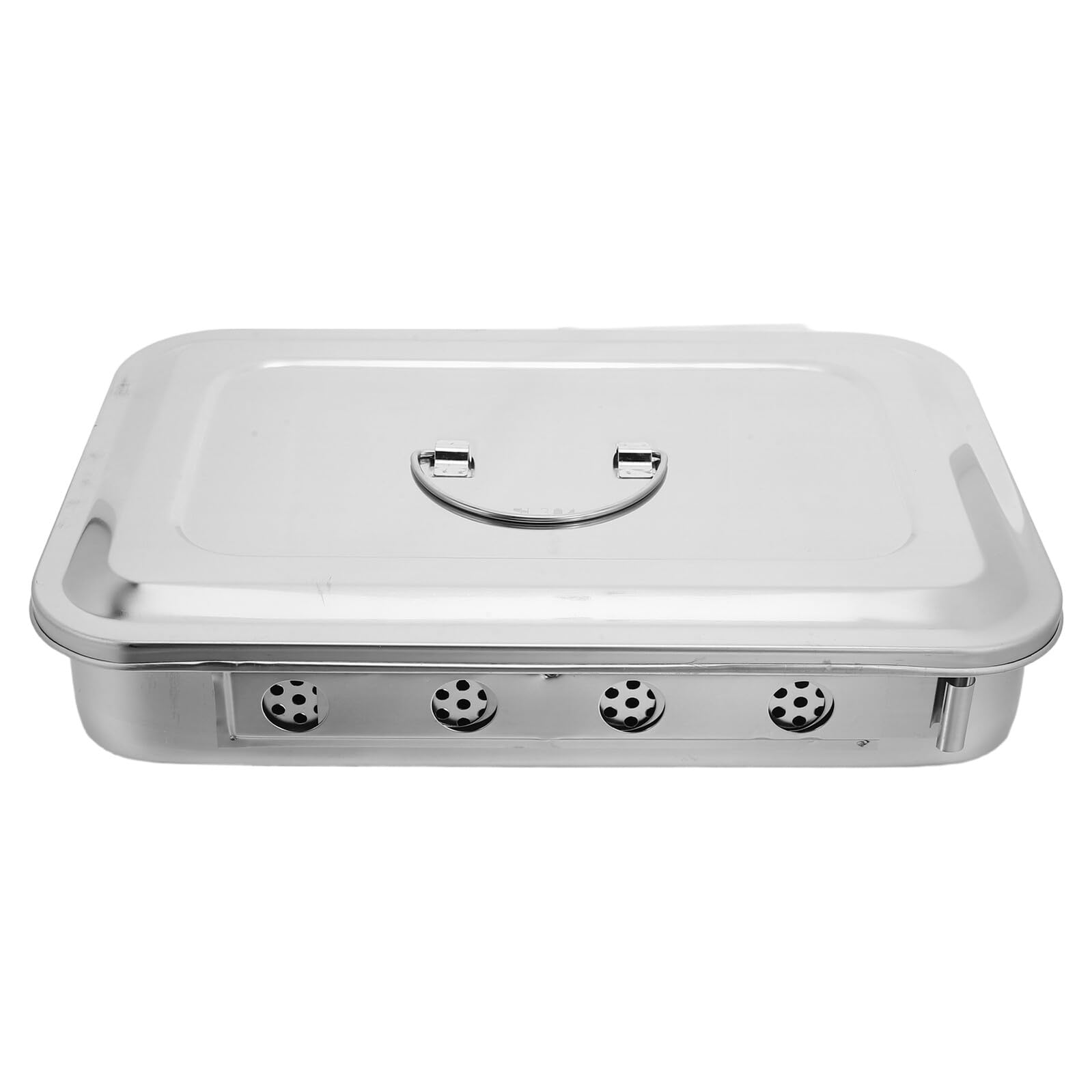 Vassoio Acciaio Inox con Coperchio e Manico Organizer Strumenti Medici e Dentali Contenitore Sicuro per Laboratorio e Studio Dentistico