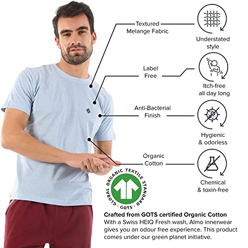 Image of ALMO Cotton Tshirts for Men (Pack of 2) | Melange Straight Fit T-Shirts | Round Neck | Ideal for Gym /Sports Activities