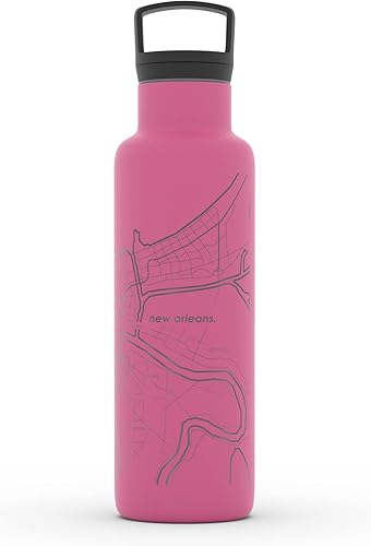 Miniatura 38 de Well Told Botella de agua aislada con mapa de Washington DC grabado, botella de acero inoxidable grabada (21 onzas, blanco) botella aislada de mapa