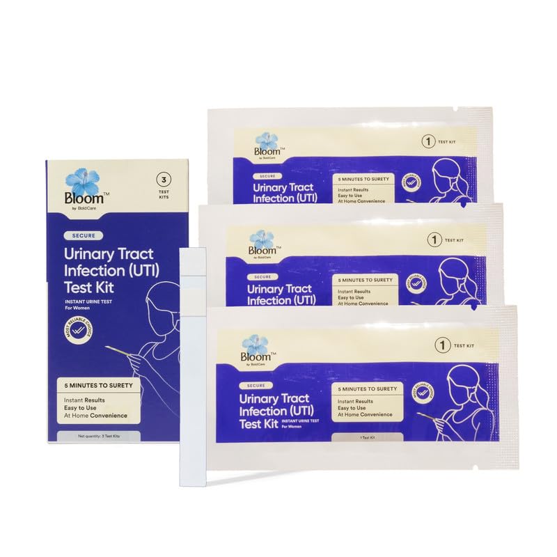 Bloom by Bold Care UTI Testing Kit | Instant Detection of Urinary Tract Infections | Home-based Urine Test | Results in 5 minutes | Detects Nitrites and Blood in Urine | 3 Test Kits (Pack of 3)