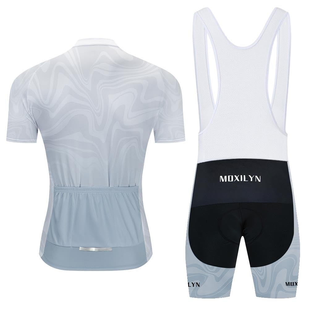 Moxilyn Maillot Cyclisme Homme Tenue,Respirant Maillot Velo Route avec 20D Gel Tenue VTT SéChage Rapid Shirt Cycliste