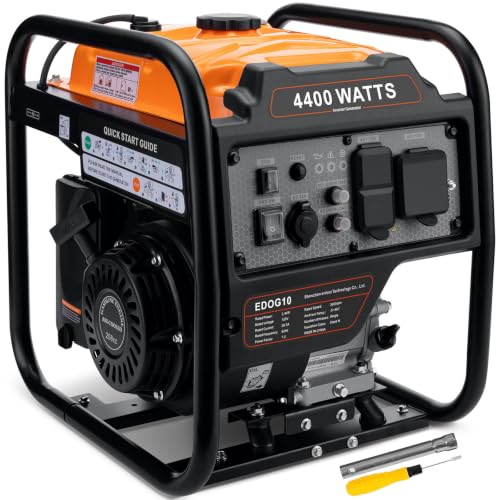 Oxseryn 4400-Watts Inverter Generator, Open Frame Generator Gas Powered, Emergency Home Backup, RV...