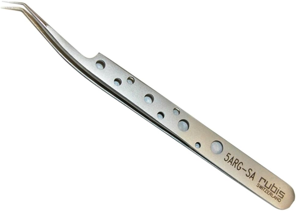 Swiss Pattern 5AR Tweezers Rubis Non Magnetic Stainless Steel 4 3/4"