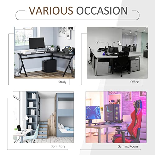 Homcom 61 Inch Modern Reversible L-Shaped Home Office Desk Computer Laptop Table Gaming Desk Corner Workstation With Cpu Stand, Space Saving, Black #TOP4