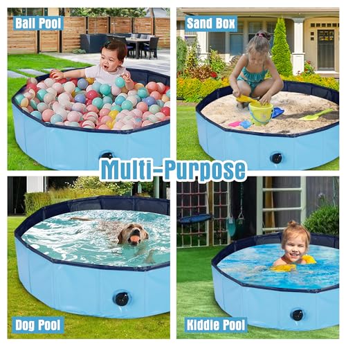 Ringling Dog Pool, Foldable Dog Swimming Pool Collapsible Dog Bathtub Portable Pet Bathing Tub for P