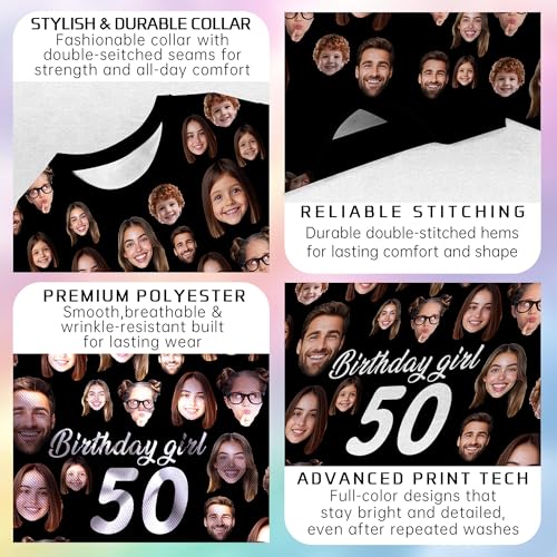 Custom T Shirt for Men Women Personalized Funny Face Shirt with Faces on Them Customized Unisex T-Shirt Design Your Own3