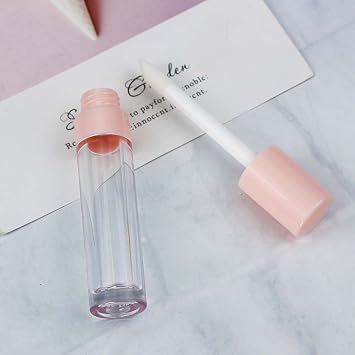COSIDEA Pack of 14 Empty 8ml Big Wand Lip Gloss Tube Concealer Tube Packaging Rose Lip Gloss with Large Wand Applicator Pink