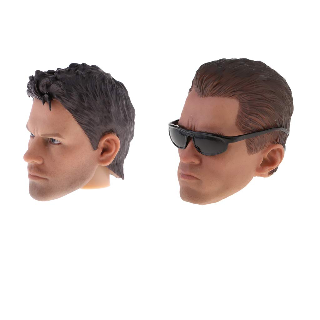 Colcolo Cabeza Masculina Esculpida para Figuras de Acción 1/6 Incluye Estructura de Rostro Varonil y Material en PVC Adecuada para Entusiastas, marrón, Tal como se Describe