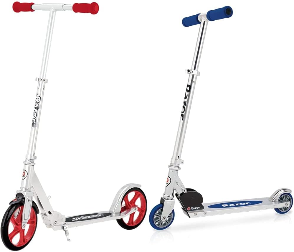 Razor A5 LUX Kick Scooter - Red - FFP, 38.6 Inch & A Kick Scooter - Blue - FFP