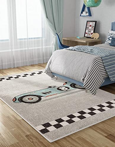 Tapete rectangular Unique Loom 239x305 cm gris y negro miniatura 1