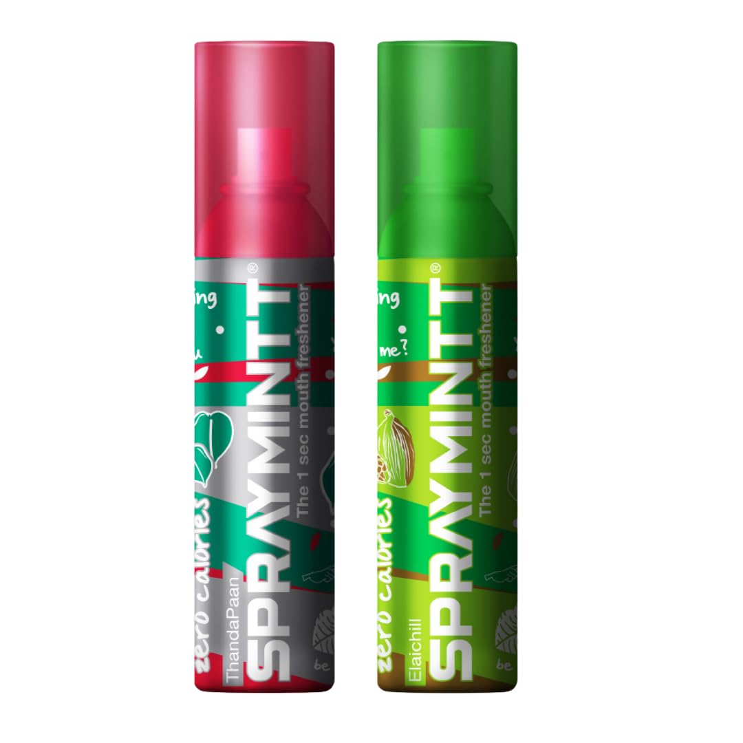 Spraymintt Mouth Freshener | 175+ sprays of instant long lasting with Zero Calories Freshness | Thandapaan flavour + Elaichii flavour | 15g - Combo of 2 (B0CTKN2NR8) Amazon Price History, Amazon Price Tracker