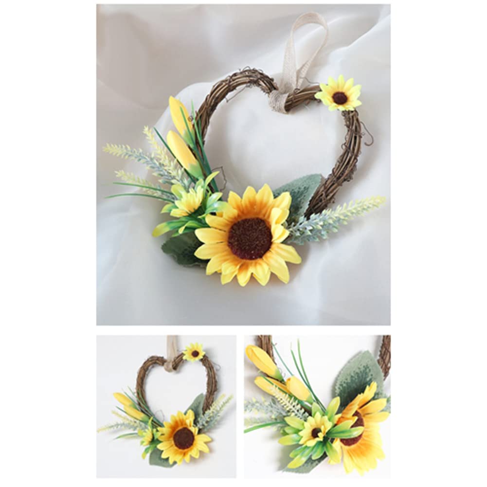 Ghirlanda Floreale A Forma Di Cuore Con Fiori Finti – Decorazione Per Porta, Parete, Auto E Matrimonio – Diametro 15 Cm - 3