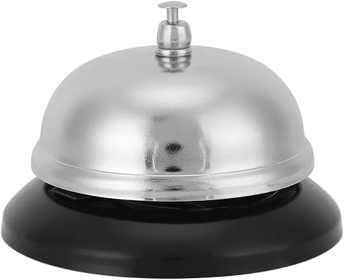 Plplaaoo Campana de llamada, campana de llamada de acero inoxidable, campana de servicio de escritorio, construcción antioxidante de metal, anillo