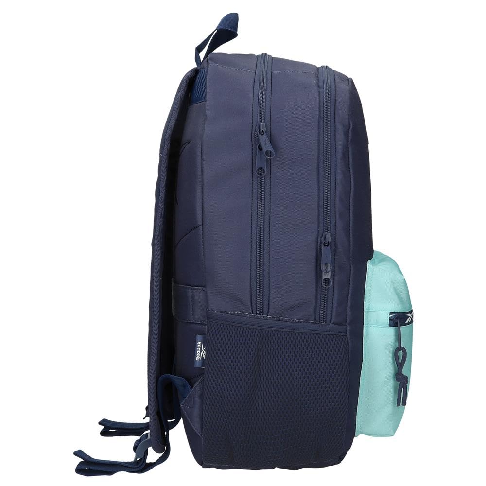 Reebok Andrew, mochila escolar, mochila azul y rosa, fabricada en poliéster, Tirantes anchos, ergonómicos y acolchados, varios compartimentos, de Joumma Bags
