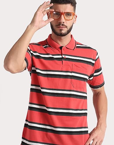 Image of INKKR Highflay Striped Men Regular Fit Polo Neck T-Shirt Combo