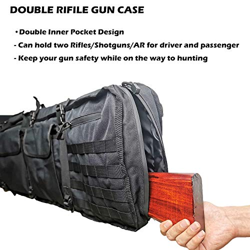 Rifle Case Soft ShotGun Bags for UTV Gun Rack Storage, Waterproof Dust Resistant UTV Double Gun Carrier, Powersports Gun Racks Storage Long Gun Case, Hunting Gear Accessories