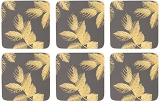 Portmeirion Home & Gifts Etched Leaves Coaster, Wood, Grey, 30 x 40 x 3 cm