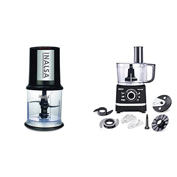 Inalsa 400-Watt Bullet Electric Chopper with Twin Blade Technology Food Processor Easy Prep-800W with Pro