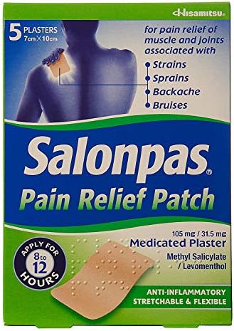 Salonpas Pain Relief Patch - 5 Pack - Medicated Plaster for Joint & Muscle Pain