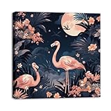 Lienzo de fibra química de flamencos rosados