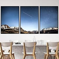 3 Piece Framed Canvas Wall Art Starry Sky Canvas Prints Home Artwork Decoration for Living Room,Bedroom - 16