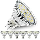 Allesgute 6X MR16 LED Bulbs Cool White, 5W GU5.3 LED Light Bulbs Replace 45W Halogen, 120° Beam Angle AC/DC 12V Spotlights, 2 Pin Energy Saving Lightbulb