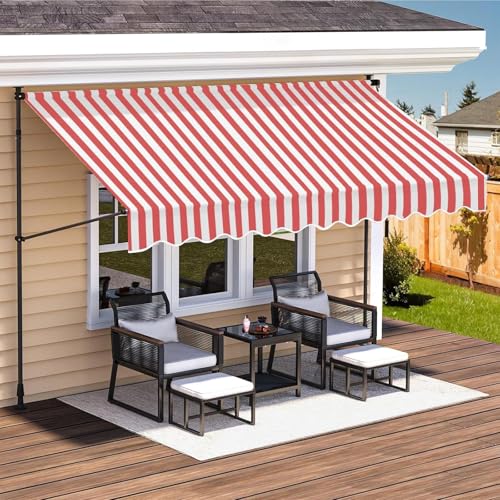 Store banne rétractable manuel 2m abri pare-soleil avec manivelle réglable - 8