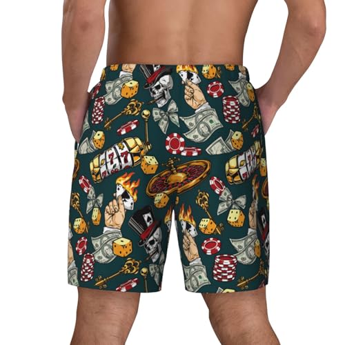 Vintage Casino Chips Funny Men's Swim Trunks Board Shorts Quick Dry-4