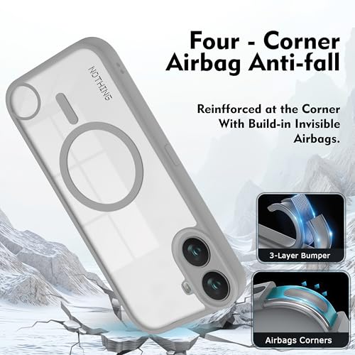 Image of V-TAN Back Cover for Nothing CMF1 Compatible Case, Matte Finish Transparent Case, TPU, Camera Protective Shockproof Cover (Grey)