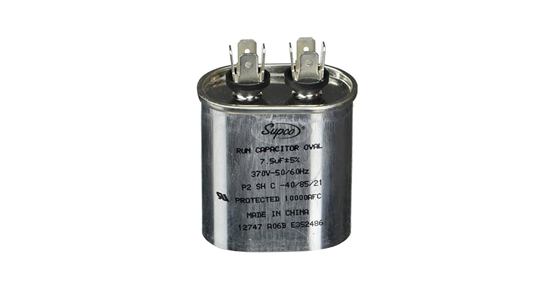Amazon.com: Supco Run Capacitor, Oval, 7.5 Mfd., 370 Volt