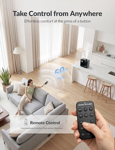 Image of 2026 Upgraded 3500 Sq.Ft HVAC Scent Diffuser for Home | Smart Whole House Waterless Diffuser with App & Remote Control, Hotel Collection Diffuser, Cold Air Tech, 600mL, Marble Black