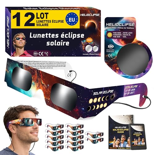 Helioclipse 12 Lunette Eclipse Solaire ISO 12312-2 Lunettes Eclipse Solaire