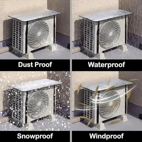 Image of GoKoo Premium Split AC Outdoor Unit Cover - Heavy-Duty Weatherproof & Heat-Insulated Shield for Sun, Rain, Dust & Snow - Boosts Energy Efficiency & Extends AC Life (1.5 ton)