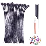 Sedfzo Small Loc Extensions Human Hair - 0.4cm 12inch Dreadlock Extensions with Needle and Comb,Can...