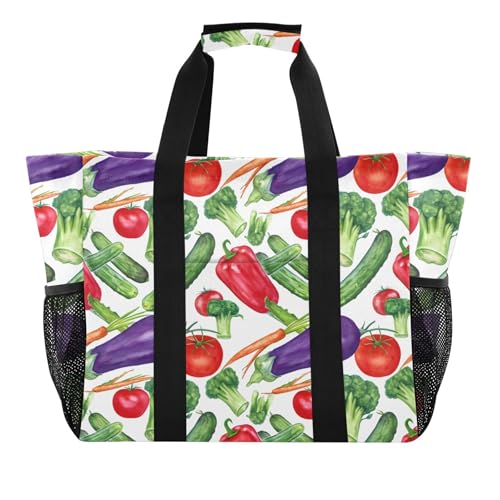 Grand sac de plage en toile imperméable femme grand volume avec poches de rangement