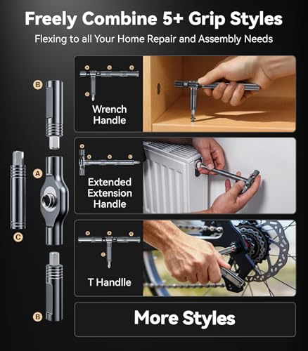 Wesdut 32in1 T Handle Magnetic Ratchet Screwdriver Set - image 3