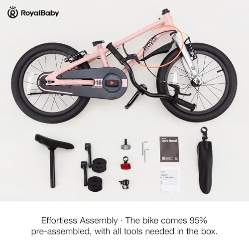 Image of RoyalBaby EZ-Pro Kids Bike, Lightweight Aluminum 2-in-1 Balance to Pedal Bike with One-Key Switch, 14 16 18 20 Inch for Age 3-10 Years