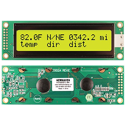 Newhaven Display International NHD-0220DZ-FL-YBW Display LCD, 2 Lines, 20 Characters, 8-bit Parallel Interface, 5 Volt, 1/16 Duty, 1/5 Bias