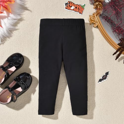 Image of HINTINA 3PCS Baby Girls Halloween Outfits Skull Tops Ghost Leggings Pants with Csarf Hat Clothes set