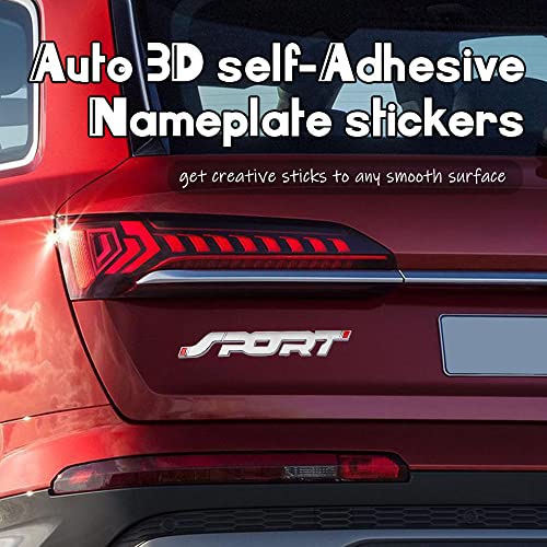 1 Pack Metal Car Sport Sticker, 3D Premium Car Side Fender Rear Trunk Emblem Logo Badge Decals, Car Exterior Decoration Accessories 3D Car Sport Emblems Fit For All Cars #TOP6
