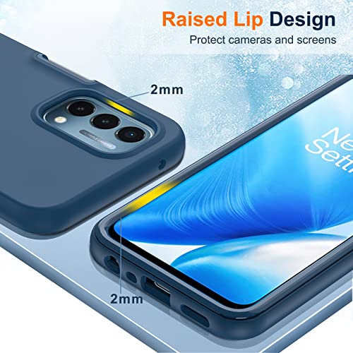 Leyi Oneplus Nord N200 5G Case - Liquid Silicone Protective Cover, Shockproof, Full-Body, For Women Men Girls, Blue #TOP3