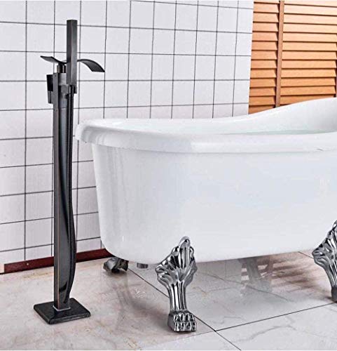 Robinetterie de douche cascade noire pour baignoire îlot moderne