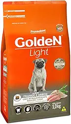 Ração Golden Fórmula Mini Bits Light para Cães Adultos de Pequeno Porte Sabor Frango e Arroz, 10,1kg Premier Pet Para Todas Pequeno Adulto,