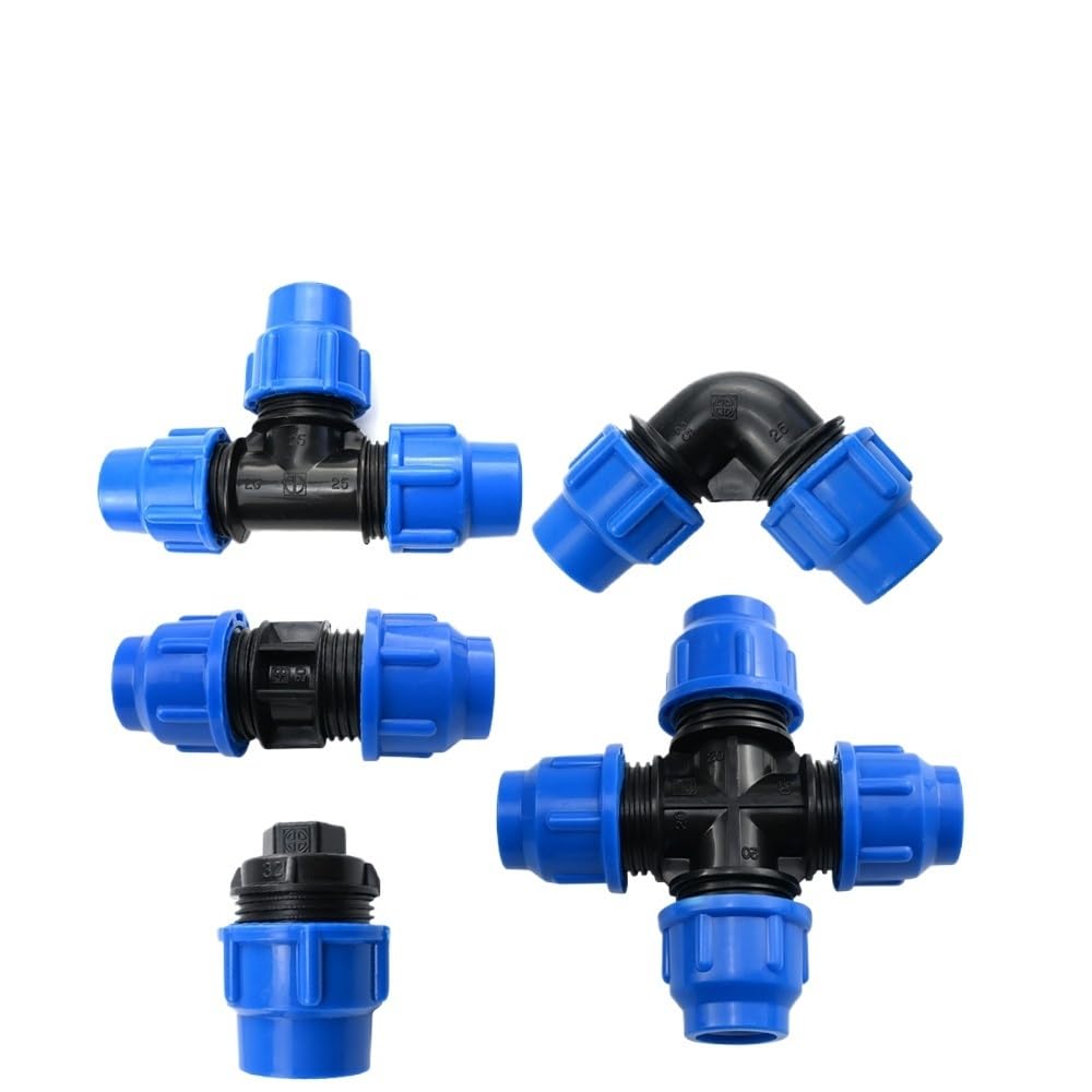 1 conector de tubo de ajuste rápido de polietileno SMA*/rt Acoplador en T de 20 mm, 25 mm, 32 mm (rosca hembra, 32 mm)