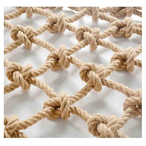 Hemp Rope Decorations Nets,Rope Jute Weaving Net Non-Slip Hemp Net Plant Climbing Decorative Netting,Multiple, 4Mm Rope 60Mm/100Mm Hole (Color : 4mm-6cm, Size : 3x3m(9.84X9.84ft))