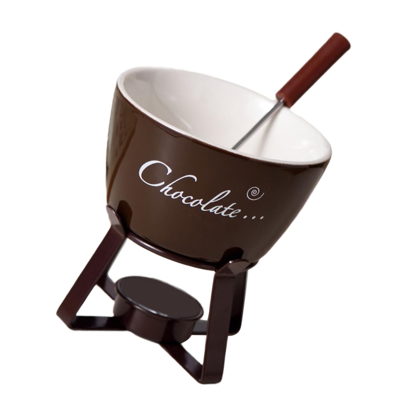 Msioytog Fondue Pots Set Tealight Porcelain Melting Pots for Cheese Chocolate Butter Caramels Ceramic Butter Warmers with Fork Warmers Set