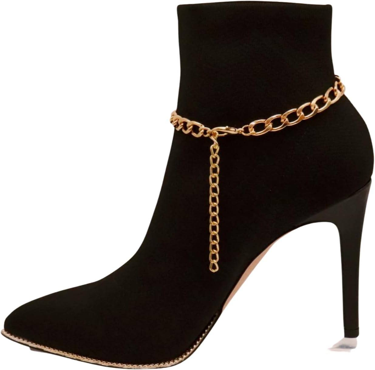 TrendyFashionJewelry Women Western Boot Bracelet Western Gold Metal Chain Shoe Circle Round Bling Charm Anklet Strap PAIR BC160
